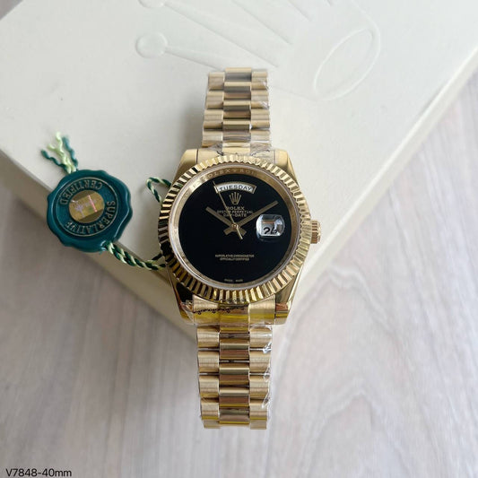 ROLEX DAY-DATE DOURADO PRETO 40MM