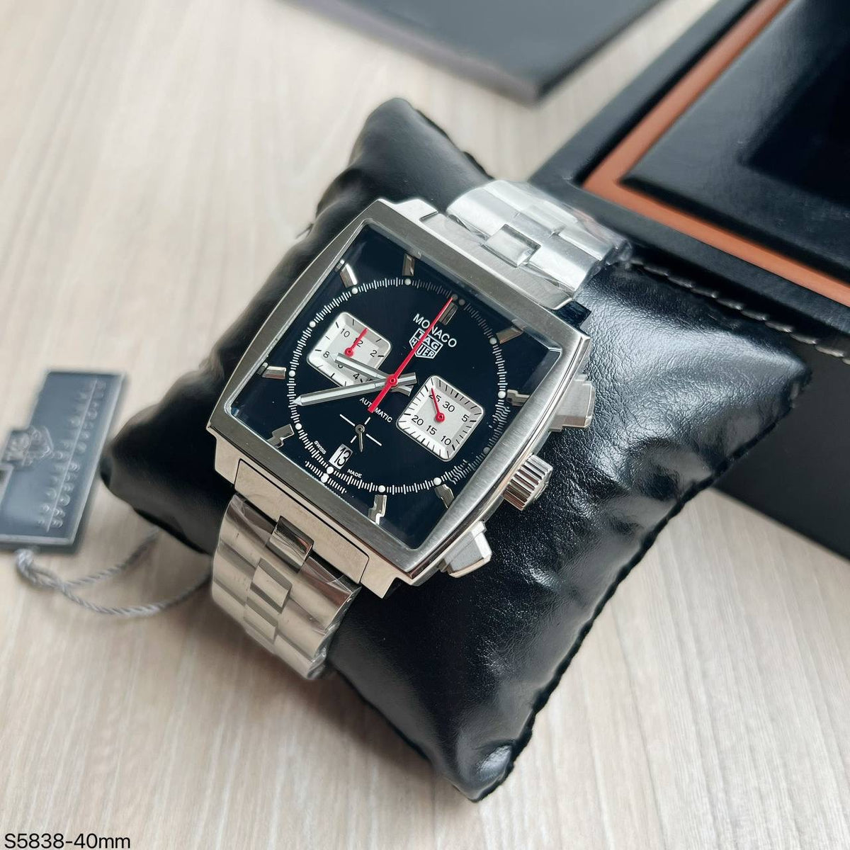 TAG HEUER MONACO PRATA PRETO 40MM