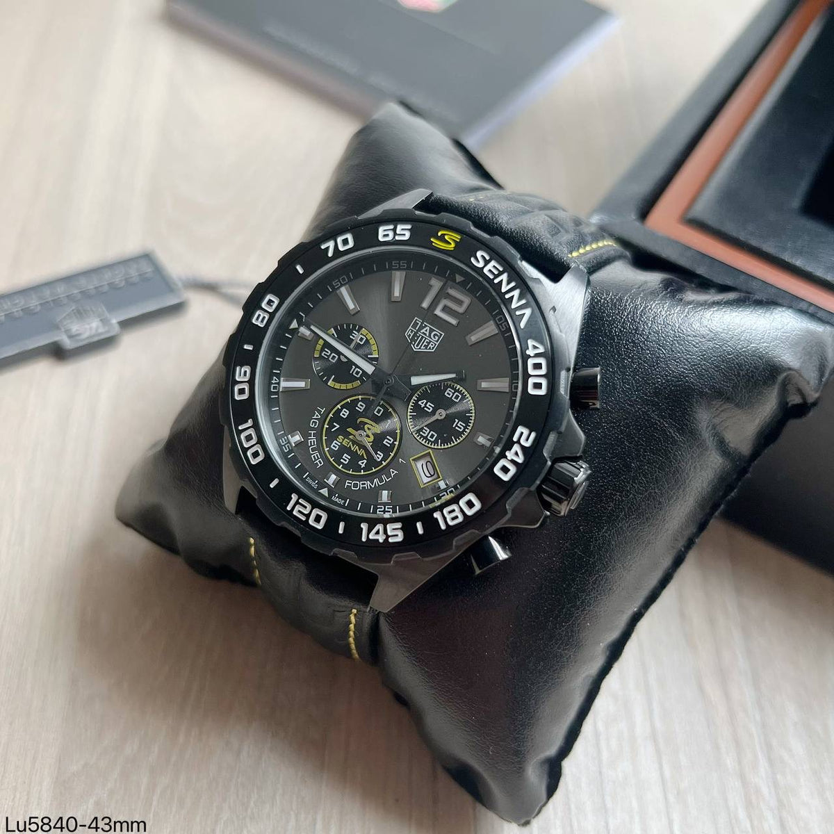 TAG HEUER F1 FORMULA 1 SENNA PRETO COURO 43MM