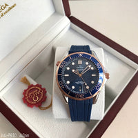 OMEGA SEAMASTER DIVER PRATA ROSE AZUL 42MM