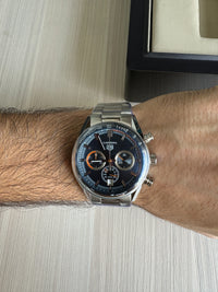 TAG HEUER CARRERA PORSCHE PRATA LARANJA 41MM