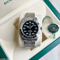 ROLEX AIR KING PRATA PRETO 40MM