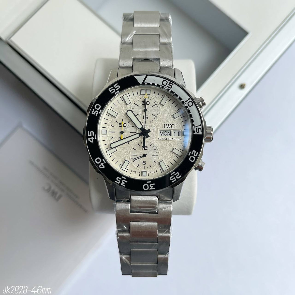 IWC AQUATIMER PRATA BRANCO 44MM