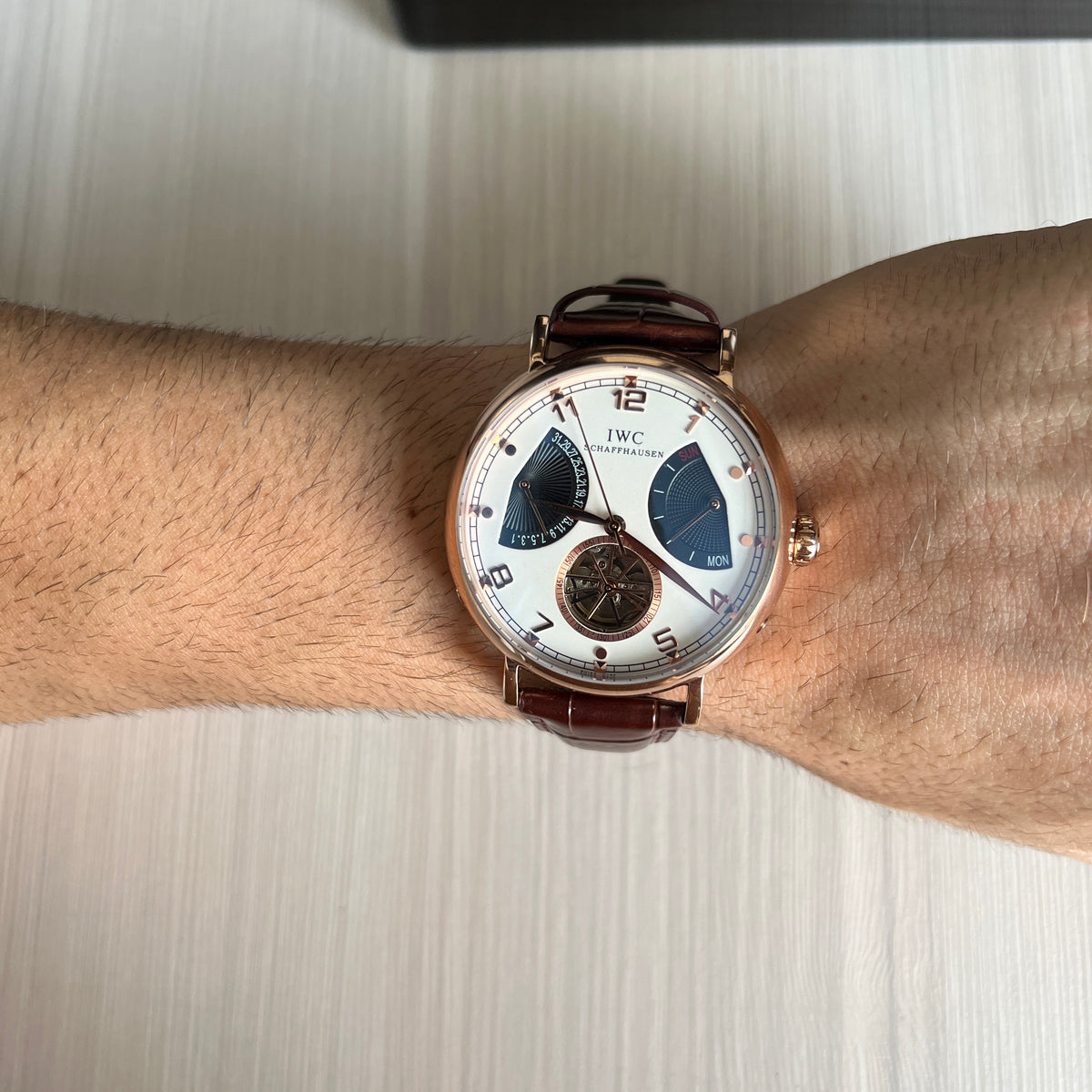 IWC ROSE BRANCO COURO AUTOMÁTICO 44MM