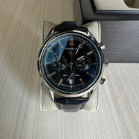 TAG HEUER CARRERA PRATA PRETO COURO 41MM