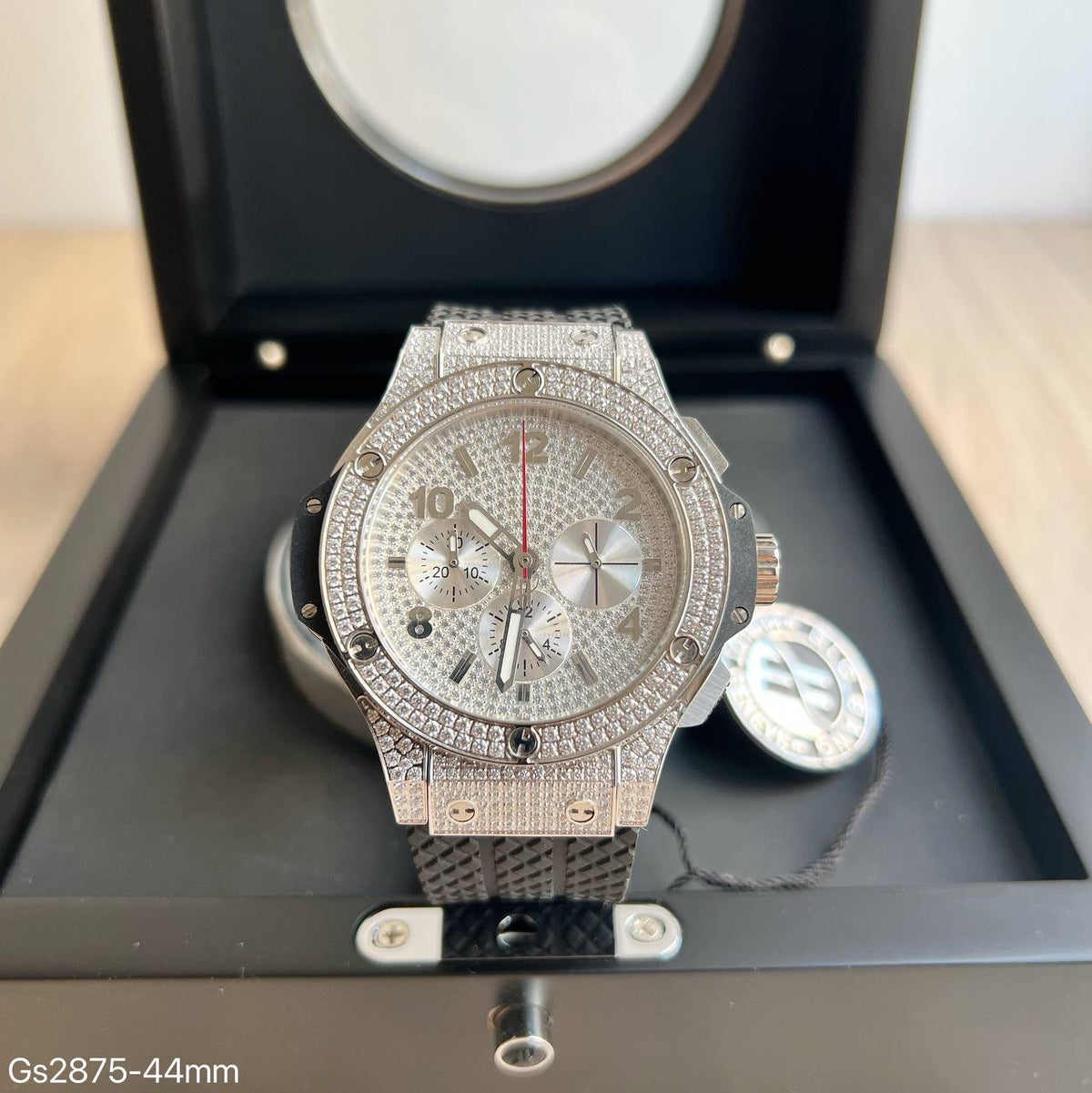 HUBLOT BIG BANG ROSE PRATA BRILHANTES 44MM