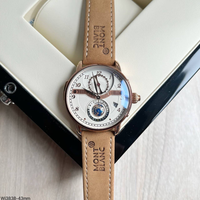 MONT BLANC VASCO DA GAMA ROSE COURO 43MM