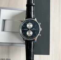 IWC PORTUGUESE PRATA PRETO COURO 41MM