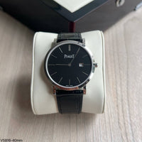 PIAGET MOEDA SLIM PRATA COURO 40MM