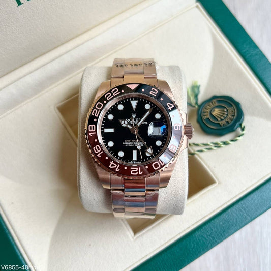 ROLEX GMT MASTER II ROSE PRETO 40MM