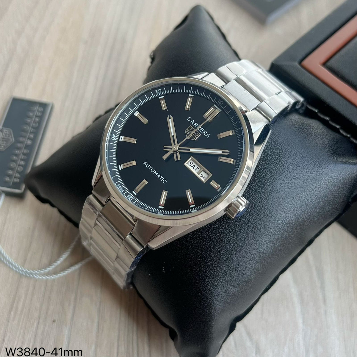 TAG HEUER CARRERA CAL 5 PRATA PRETO AUTOMATICO 41MM