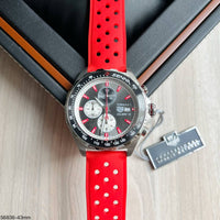 TAG HEUER SENNA F1 FORMULA 1 PRATA VERMELHO 43MM