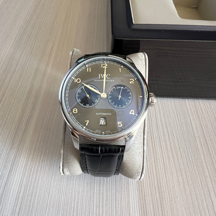 IWC PORTUGUESE PRATA CINZA COURO AUTOMÁTICO 42MM
