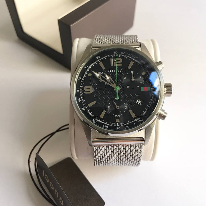 GUCCI PRATA PRETO 44MM
