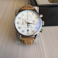TAG HEUER SPACE X PRATA COURO 43MM