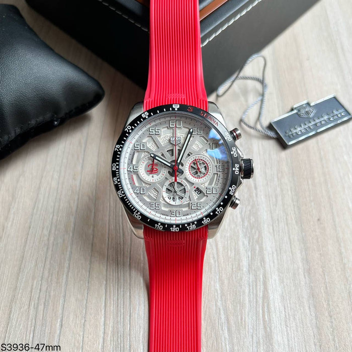 TAG HEUER SENNA PRATA VERMELHO 45MM