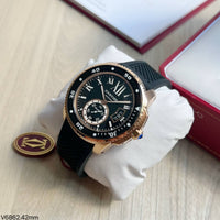 CARTIER DIVER ROSE PRETO BORRACHA 43MM