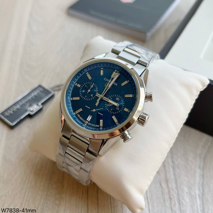 TAG HEUER CARRERA 02 PRATA AZUL 41MM