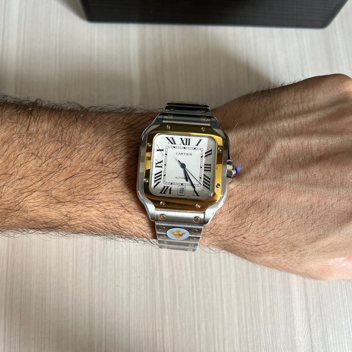 CARTIER SANTOS PRATA DOURADO 40MM X 47MM
