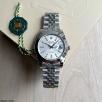 ROLEX DATEJUST PRATA BRANCO JUBILEU 41MM