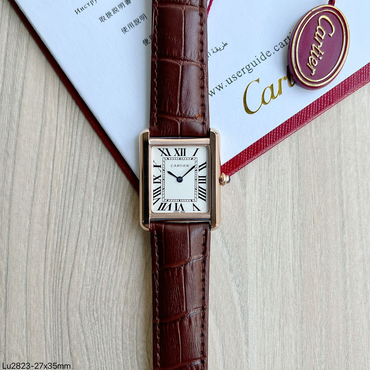 CARTIER COURO 27MM X 35MM FEMININO