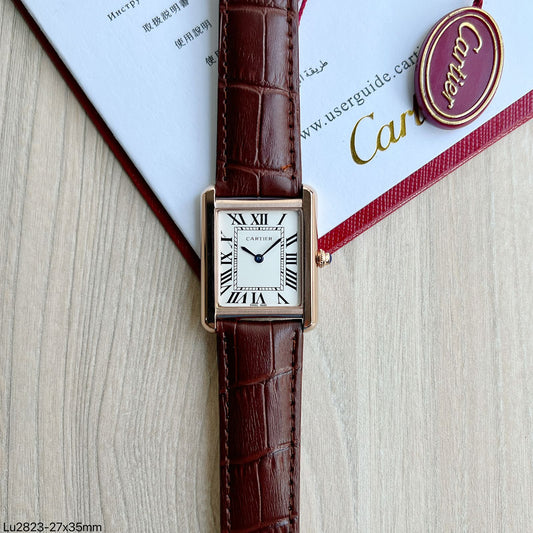CARTIER COURO 27MM X 35MM FEMININO