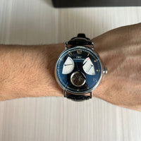 IWC PRATA PRETO COURO AUTOMÁTICO 44MM