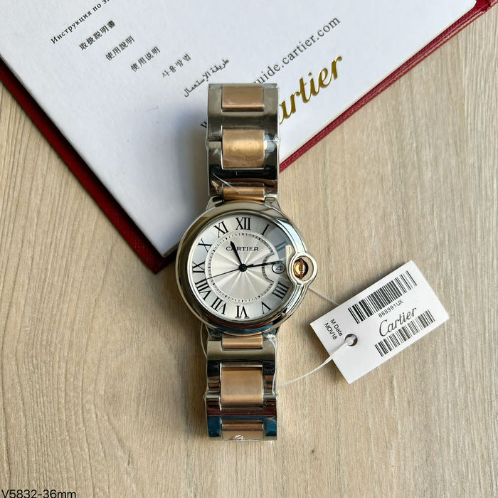 CARTIER BALLON BLEU PRATA ROSE 36MM FEMININO