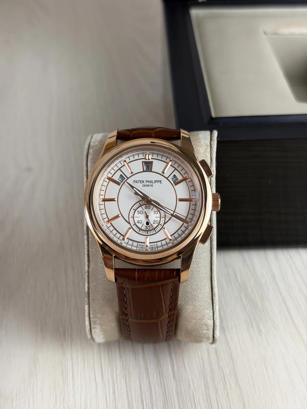 PATEK PHILIPPE ANNUAL CALENDAR ROSE BRANCO AUTOMATICO 40MM