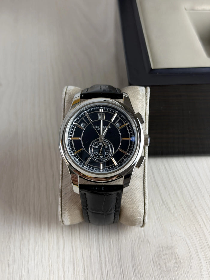 PATEK PHILIPPE ANNUAL CALENDAR PRATA PRETO AUTOMATICO 40MM