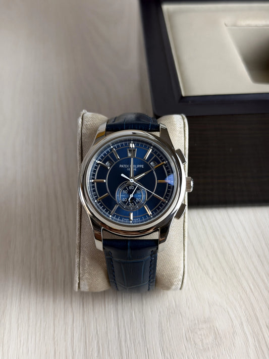 PATEK PHILIPPE ANNUAL CALENDAR PRATA AZUL AUTOMATICO 40MM