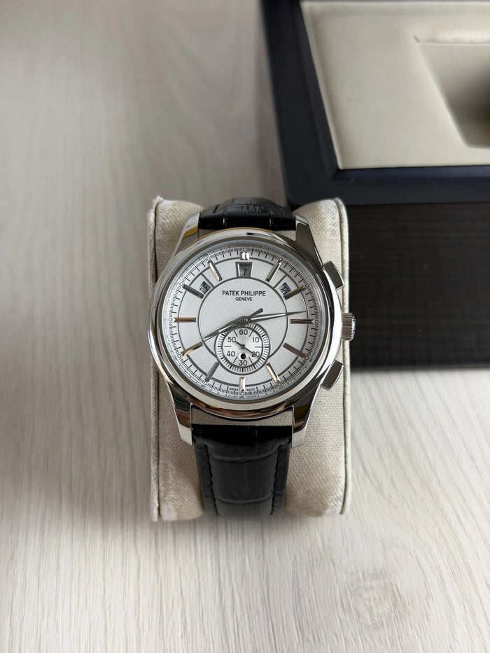 PATEK PHILIPPE ANNUAL CALENDAR PRATA BRANCO AUTOMATICO 40MM