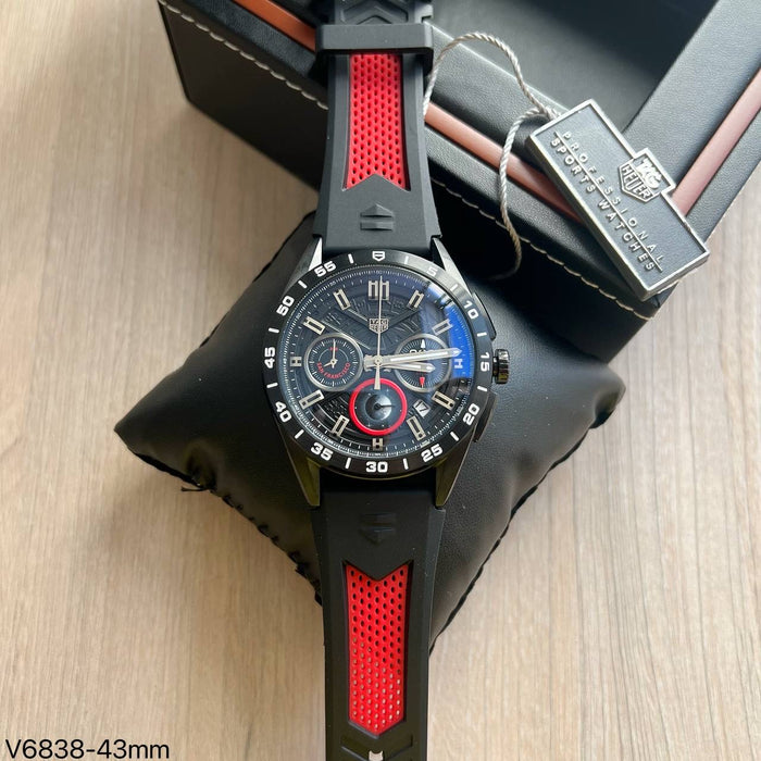 TAG HEUER CARRERA PRETO VERMELHO 43MM