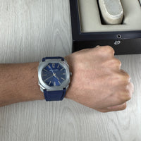 BVLGARI OCTO CINZA AZUL AUTOMATICO 42MM