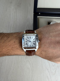 CARTIER SANTOS DUMONT PRATA LARGE 31MM X 44MM