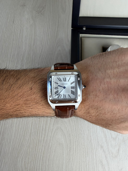 CARTIER SANTOS DUMONT PRATA LARGE 31MM X 44MM