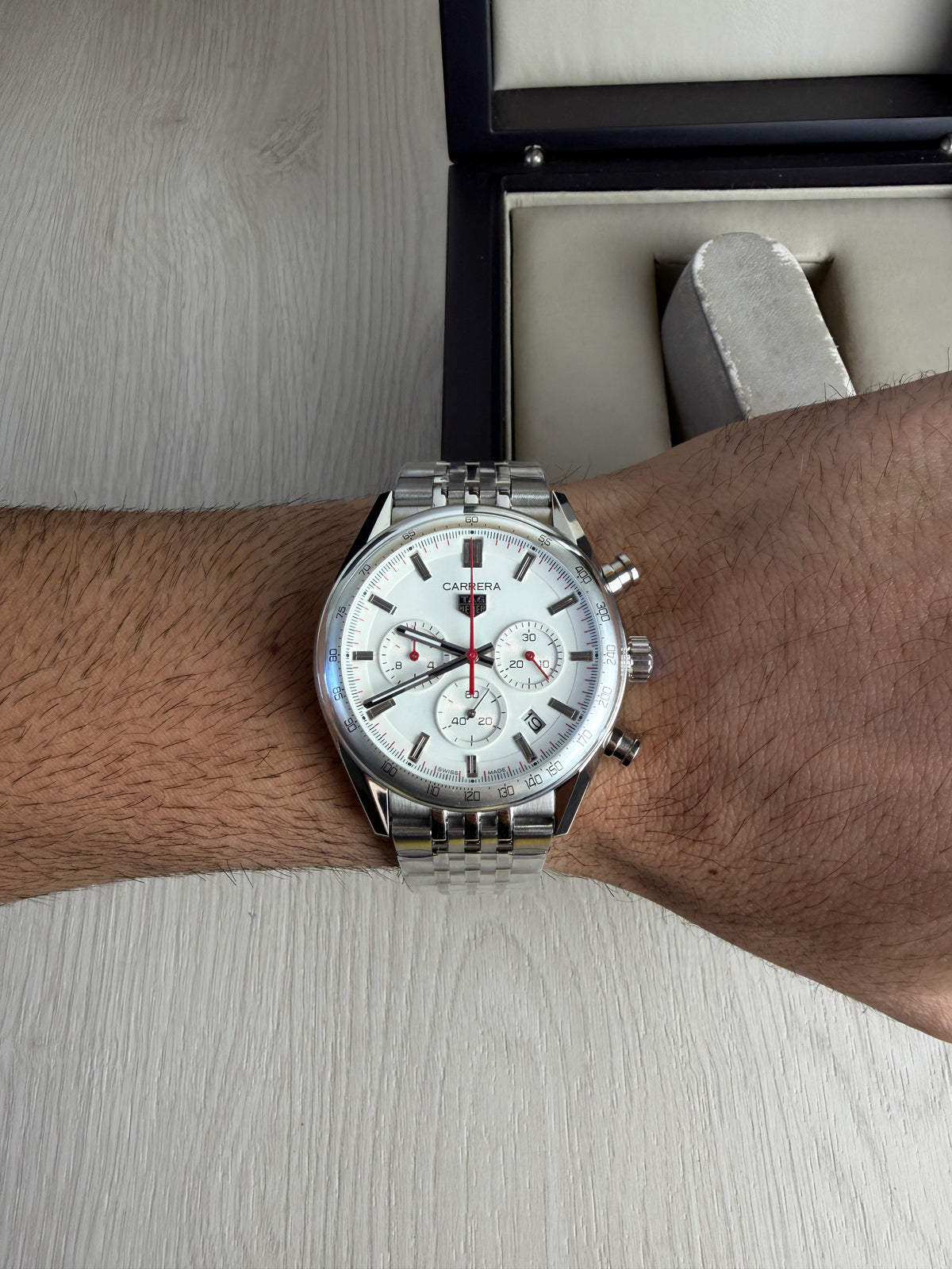 TAG HEUER CARRERA PRATA BRANCO 41MM
