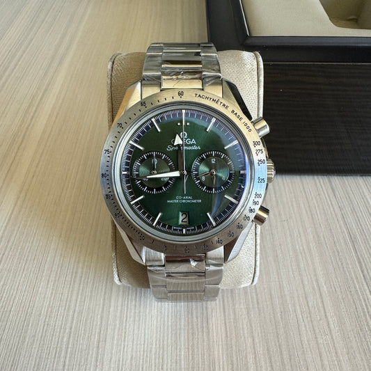 OMEGA SPEEDMASTER PRATA VERDE 44MM