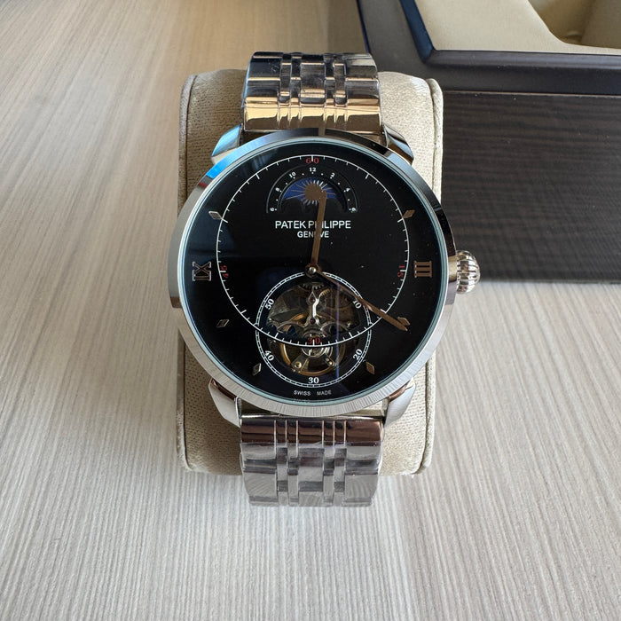 PATEK PHILIPPE PRATA PRETO AUTOMATICO 43MM