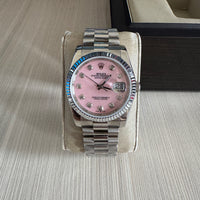 ROLEX DATEJUST PRATA ROSA BRILHANTES FEMININO 36MM