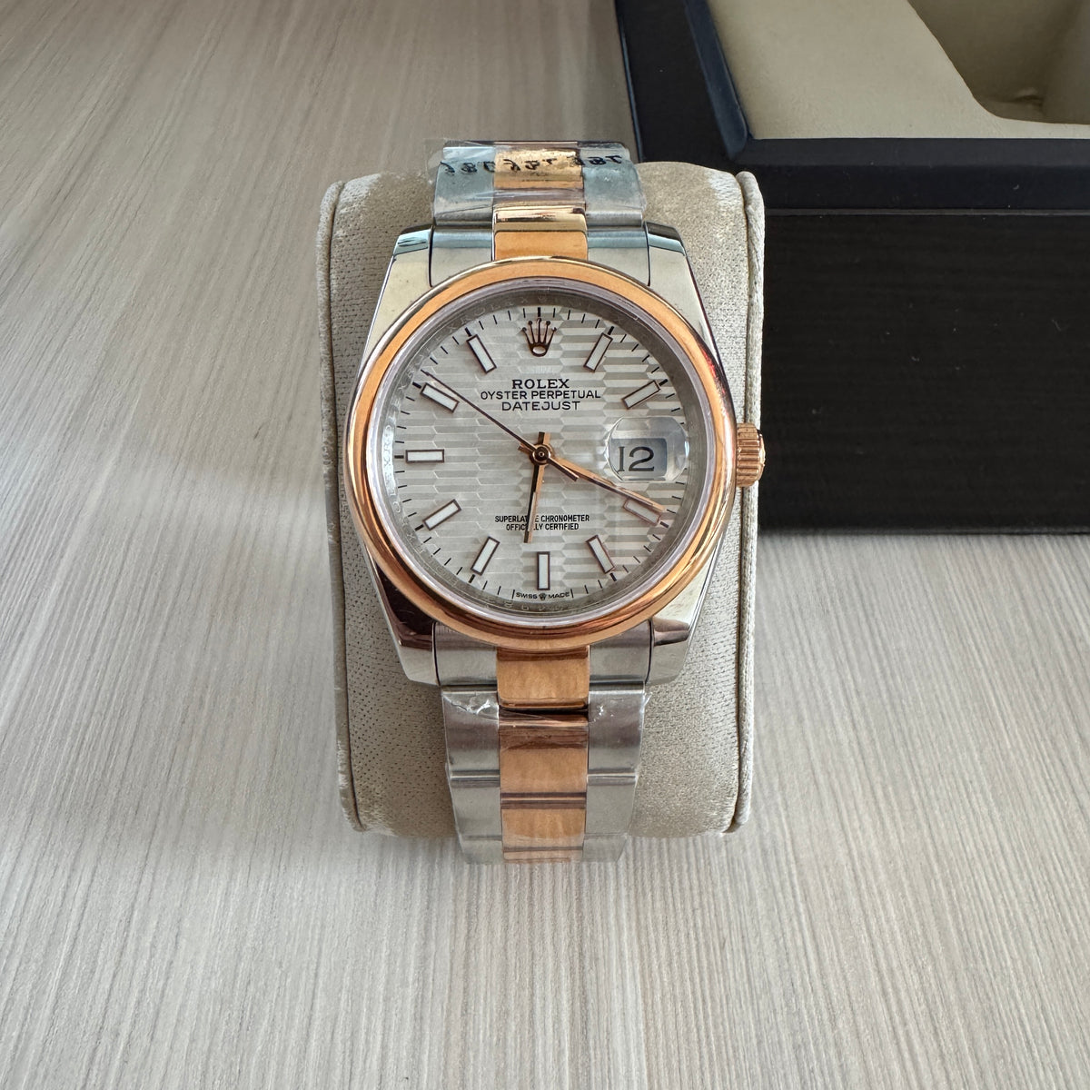 ROLEX DATEJUST MISTO ROSE BRANCO FEMININO 36MM