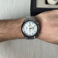 OMEGA SPEEDMASTER PRATA BRANCO 44MM