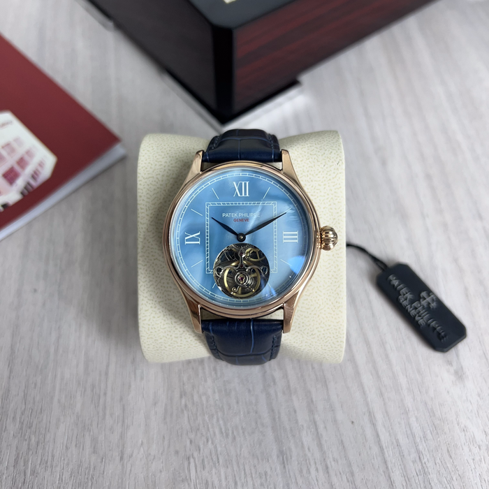PATEK PHILIPPE ROSE COURO AUTOMATICO 43MM