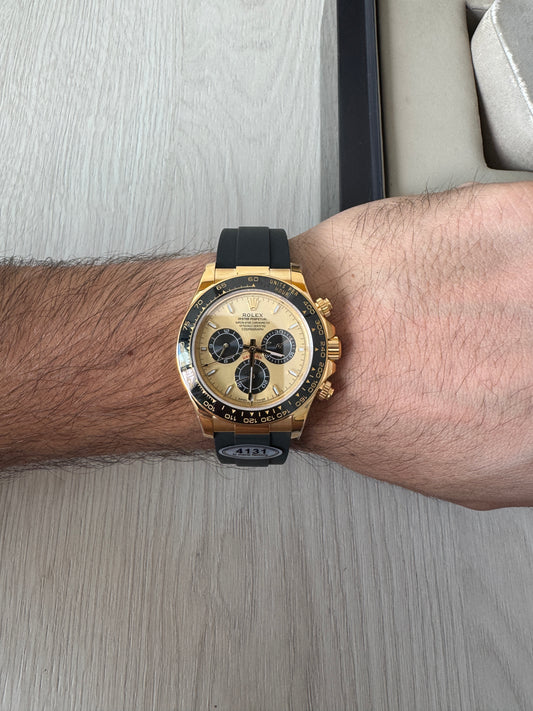 ROLEX DAYTONA DOURADO  COURO + BORRACHA 40MM