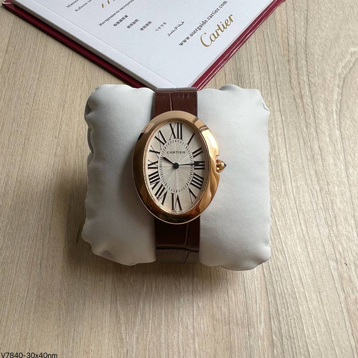 CARTIER BAIGNOIRE ROSE COURO 30MM FEMININO
