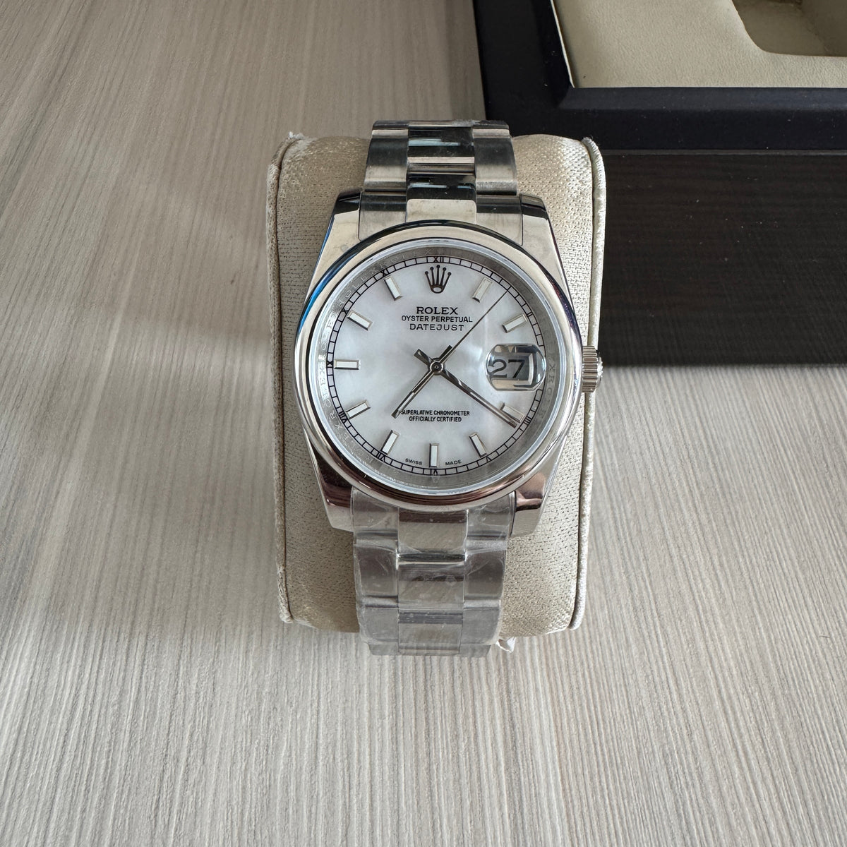 ROLEX DATEJUST PRATA BRANCO FEMININO 36MM