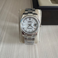 ROLEX DATEJUST PRATA BRANCO FEMININO 36MM