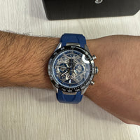 TAG HEUER CARRERA PRATA AZUL 44MM