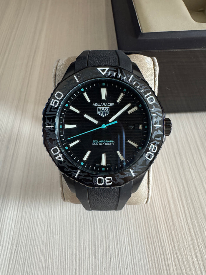 TAG HEUER AQUARACER PRETO BORRACHA AUTOMÁTICO 43MM