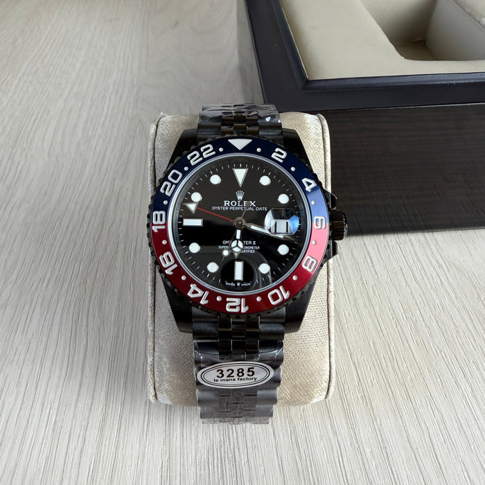 ROLEX GMT MASTER II PEPSI JUBILEU PRETO 40MM